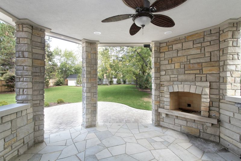 Masonry Installation of Outdoor Fireplace